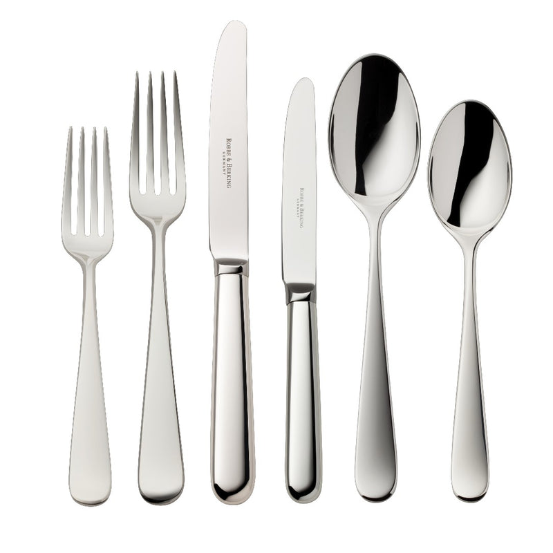 Dante silver-plated 36-piece cutlery set with clear balanced lines