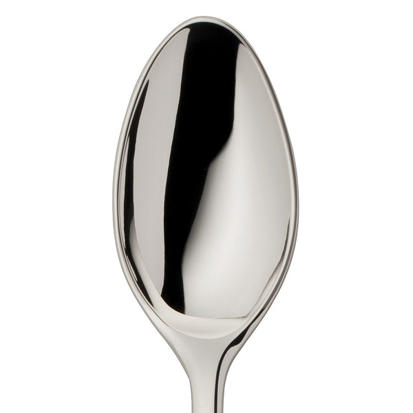 Dante silver-plated longdrink spoon close-up on its compact bowl