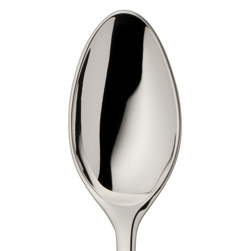 Dante silver-plated longdrink spoon close-up on its compact bowl