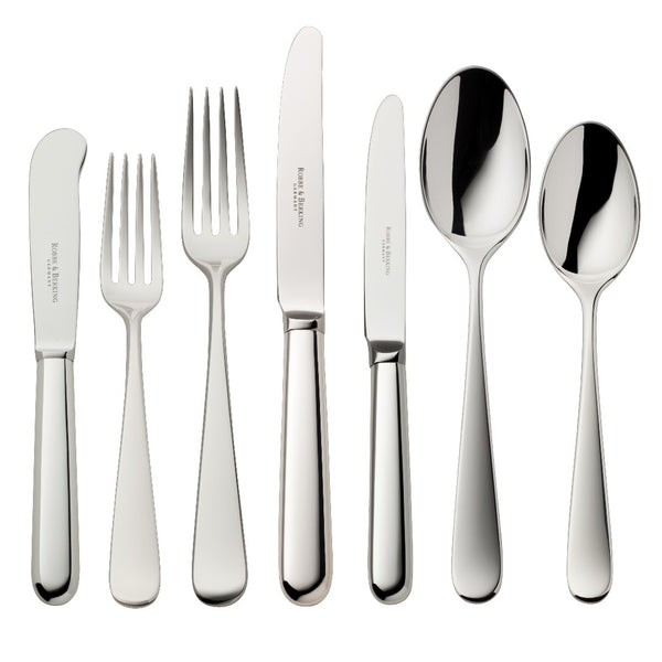 Dante silver-plated 84-piece cutlery set with clear balanced lines