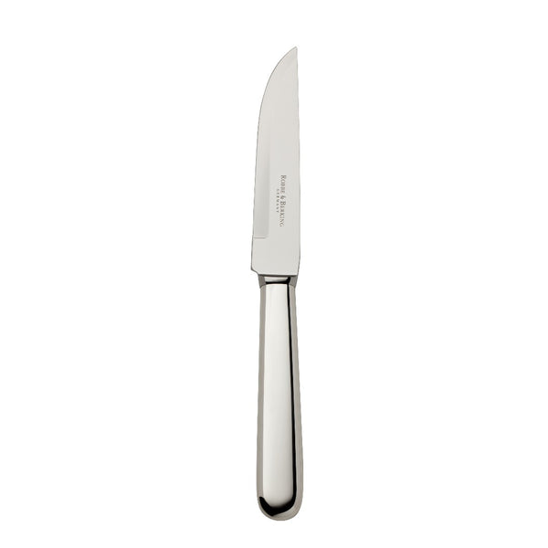 Dante silver-plated steak knife with balanced lines and tapered blade.