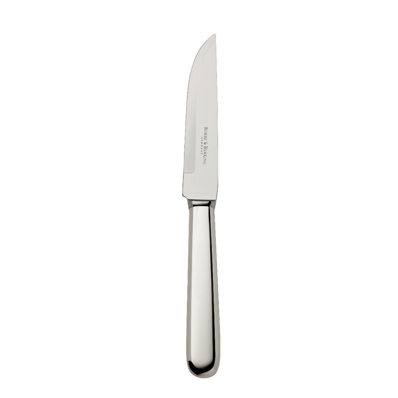 Dante silver-plated steak knife with balanced lines and tapered blade.