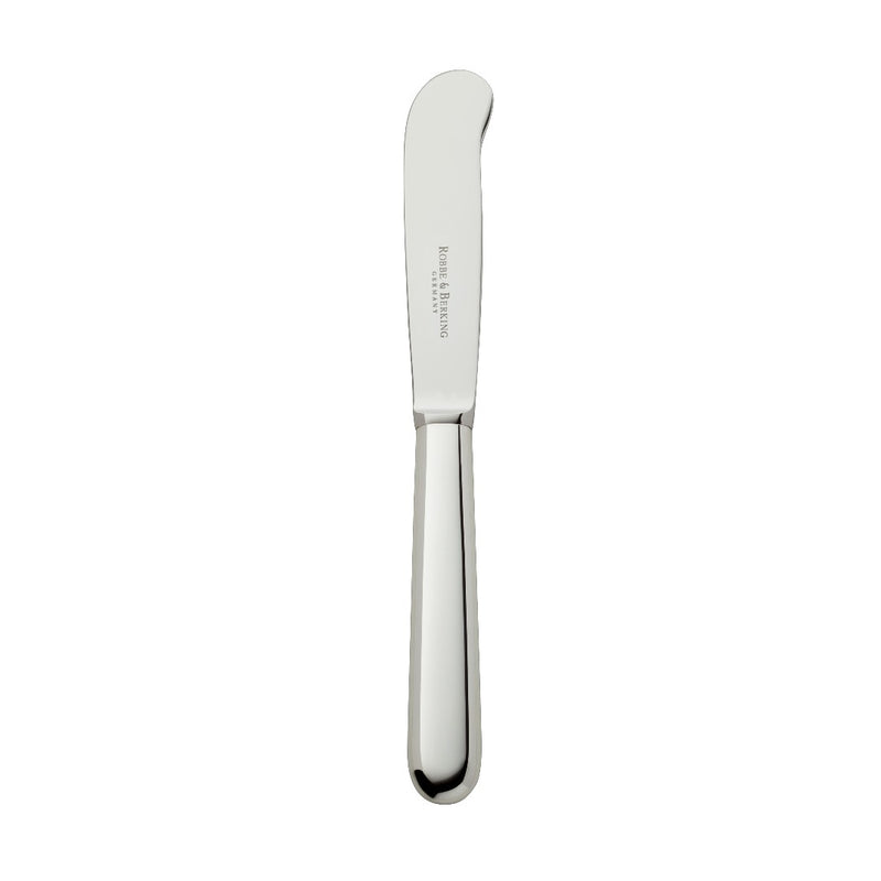 Dante silver-plated butter knife with balanced lines and rounded blade