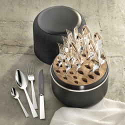 Robbe & Berking black box with Riva cutlery set showing inside.