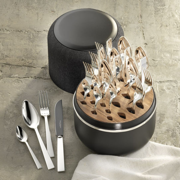 Robbe & Berking black box with Riva cutlery set showing inside.