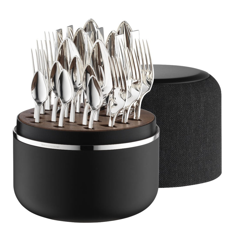Robbe & Berking black box with Riva cutlery set white background.