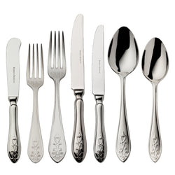 Jardin 84-piece cutlery set by Robbe & Berking in stainless steel with floral lily-shaped handles, service for 12 guests.