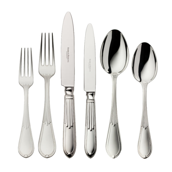 Belvedere 36-piece silver plated cutlery set by Robbe & Berking, handcrafted flatware for refined dining.