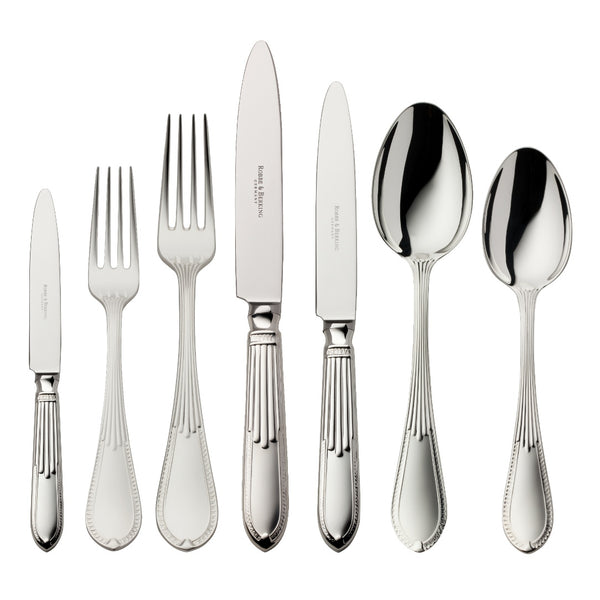 Belvedere 84-piece silver plated cutlery set by Robbe & Berking, handcrafted flatware for elegant dining.
