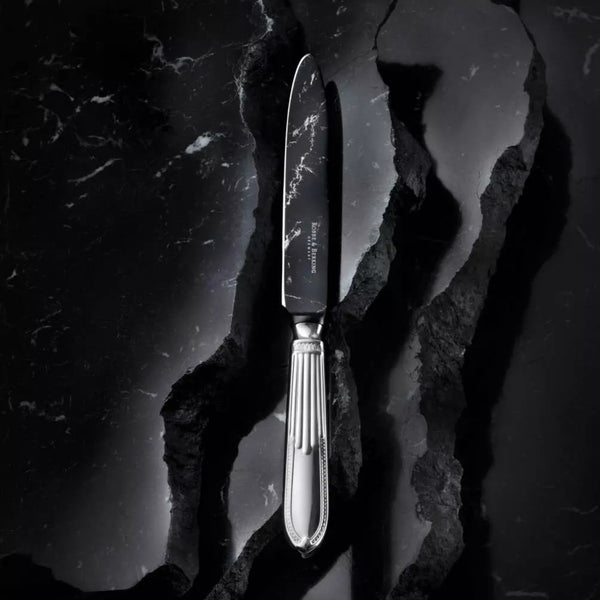 Robbe & Berking Belvedere silver-plated knife with marble finish blade.