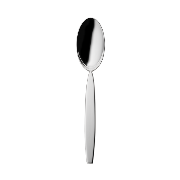 Silver-plated dessert spoon from the 12 collection with rounded bowl and polished finish