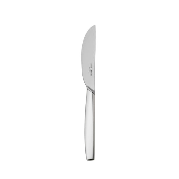 Silver-plated dessert knife from the 12 collection with smooth blade and minimalist handle