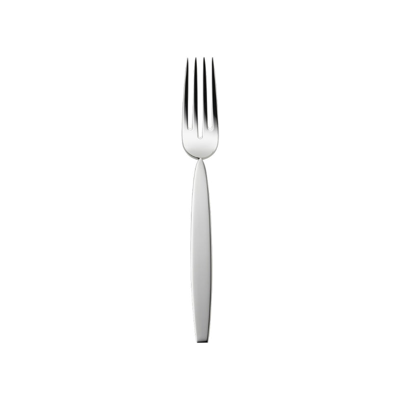 Silver-plated fish fork from the 12 collection with wide polished prongs and sleek handle