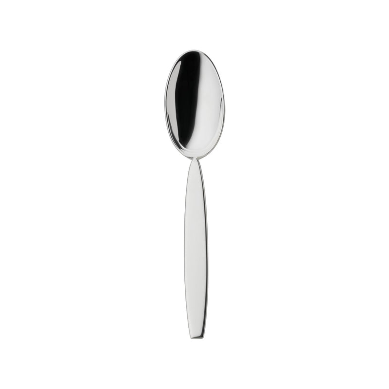 Large silver-plated coffee spoon from the 12 collection with rounded bowl and polished finish