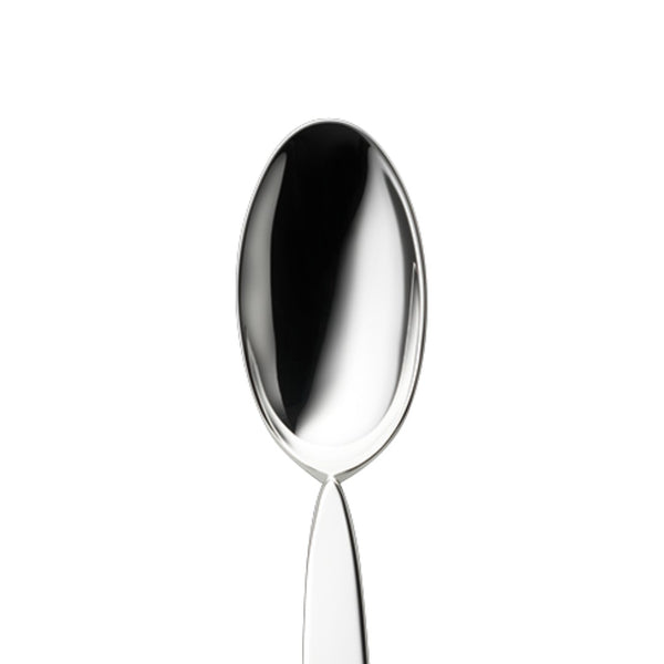 Small silver-plated coffee spoon from the 12 collection close-up.