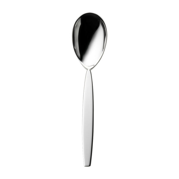Silver-plated cream spoon from the 12 collection with rounded bowl and polished surface