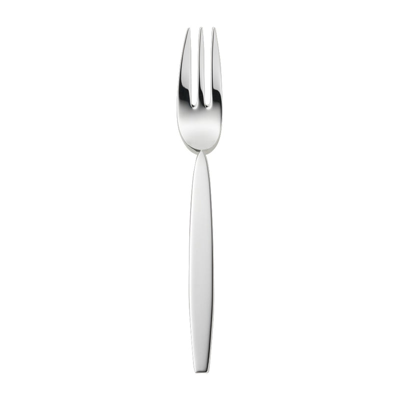 Silver-plated cake fork from the 12 collection with polished prongs and slender handle