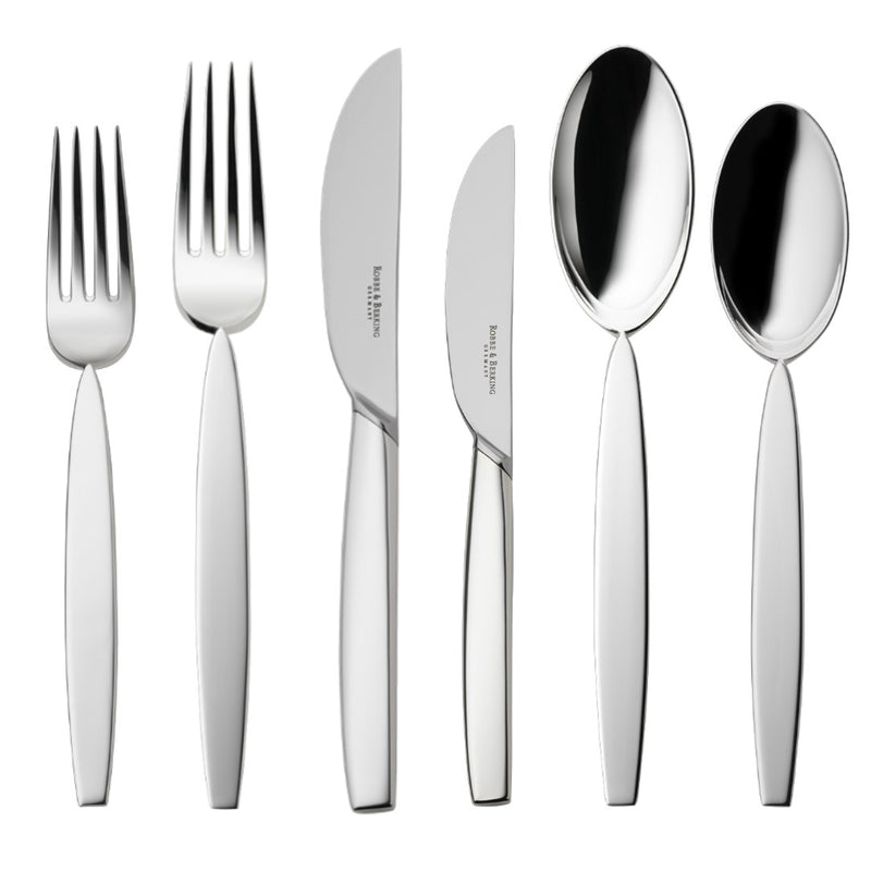 12 inch silver-plated cutlery set 36 pieces with sleek modern design by Robbe and Berking