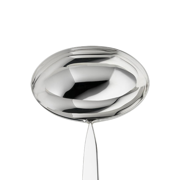 Silver-plated soup ladle from the 12 collection close-up.