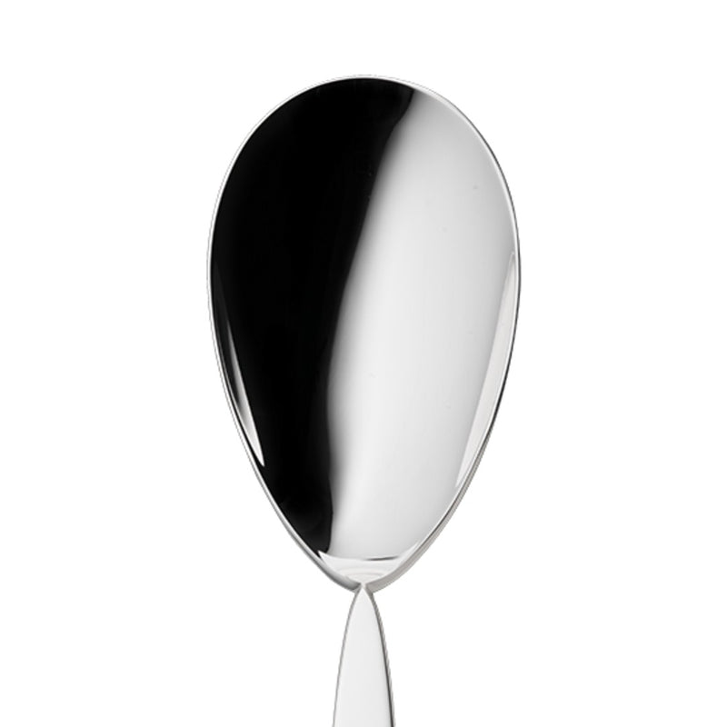 Silver-plated large salad serving spoon from the 12 collection close-up.