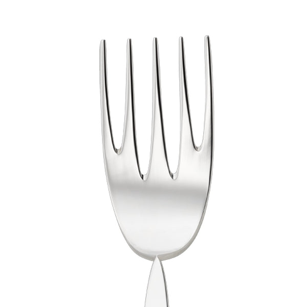 Silver-plated fish serving fork from the 12 collection close-up.