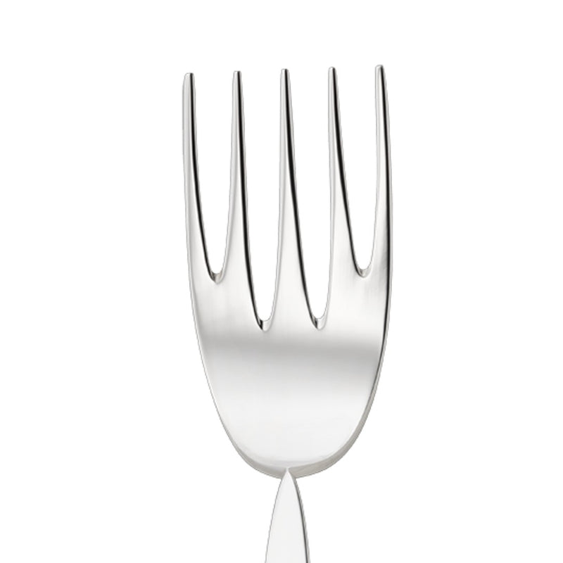 Silver-plated fish serving fork from the 12 collection close-up.