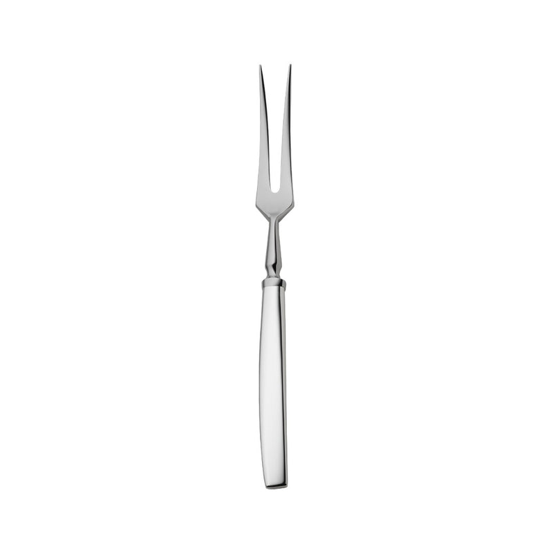 Silver-plated carving fork from the 12 collection with long tapered prongs and smooth handle