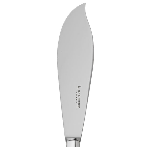 Silver-plated tart knife from the 12 collection close-up on the curved blade