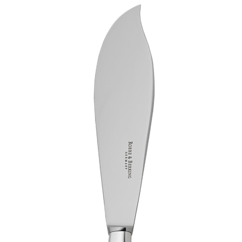 Silver-plated tart knife from the 12 collection close-up on the curved blade