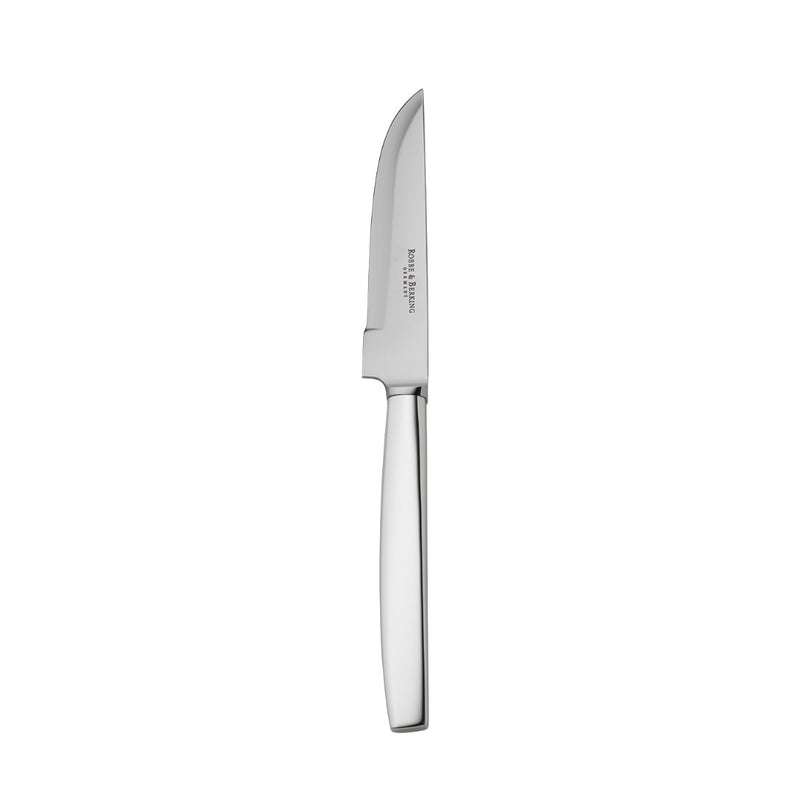 Silver-plated steak knife from the 12 collection with polished handle and fine blade