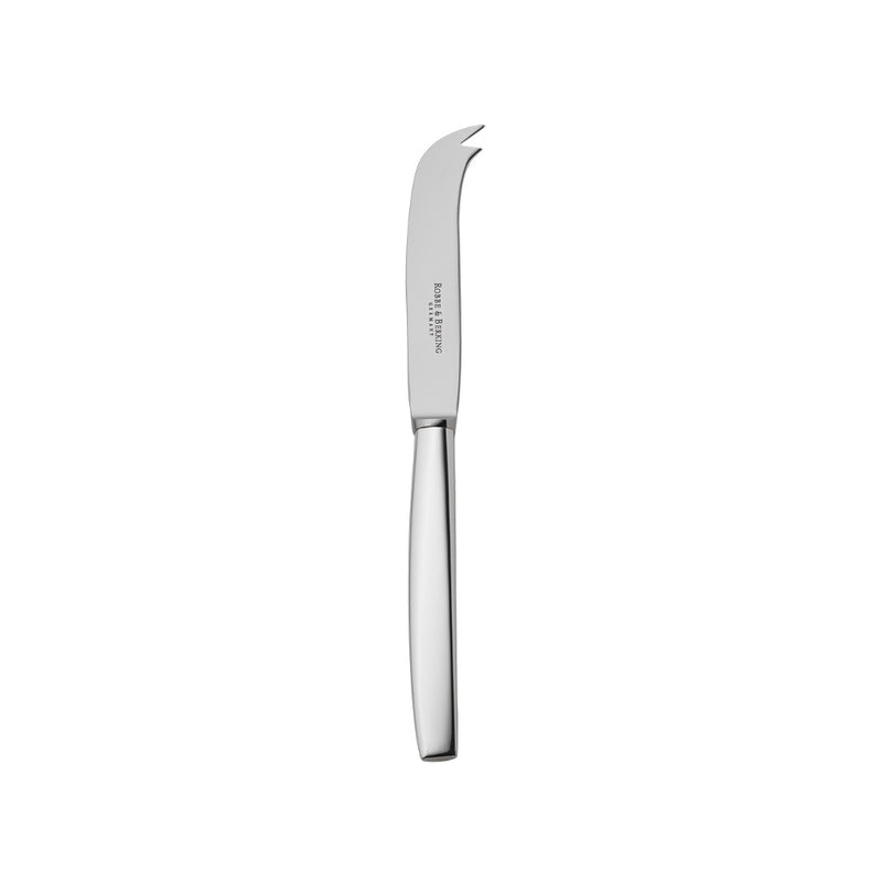 Silver-plated cheese knife from the 12 collection with forked tip and polished handle