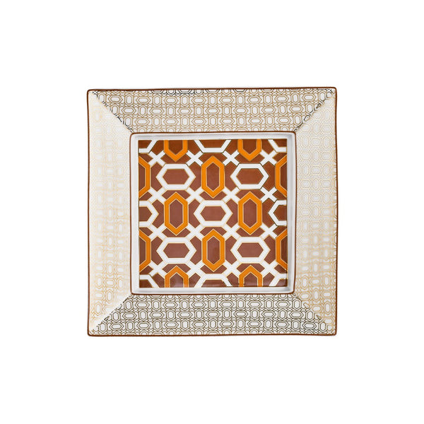 Square Trinket Tray Alhambra Orange in a Gift Box 17cm - Mosaic