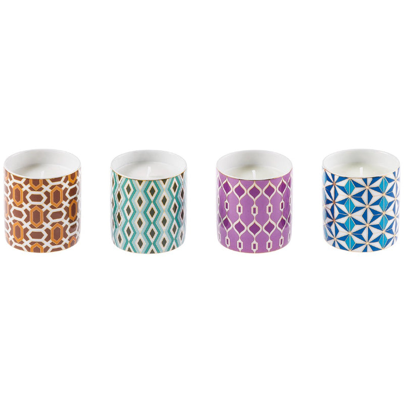 4 Candle Pots 6cm in a Gift Box - Mosaic