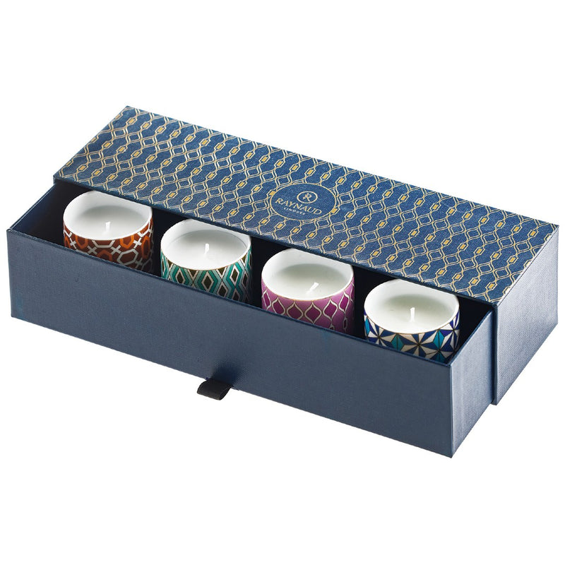 4 Candle Pots 6cm in a Gift Box - Mosaic