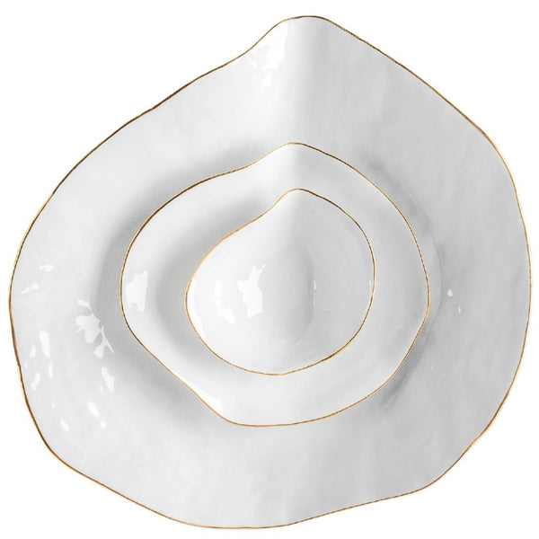 Sarah-Linda 12-piece dinnerware set Golden Rim Indulge Nº2+Nº5+Nº6 porcelain