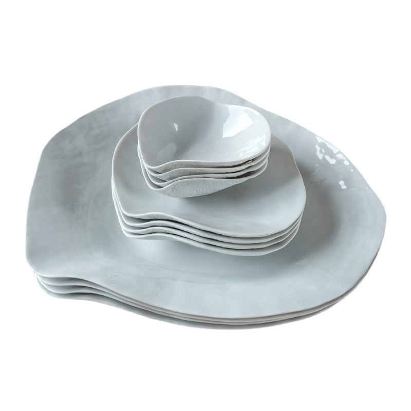 Luxury Limoges porcelain 12-piece dinnerware White Indulge Sarah-Linda