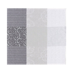 Unwraped Fleurs de Kyoto linen napkin in mist grey by Le Jacquard Français, sold at Amiramour.