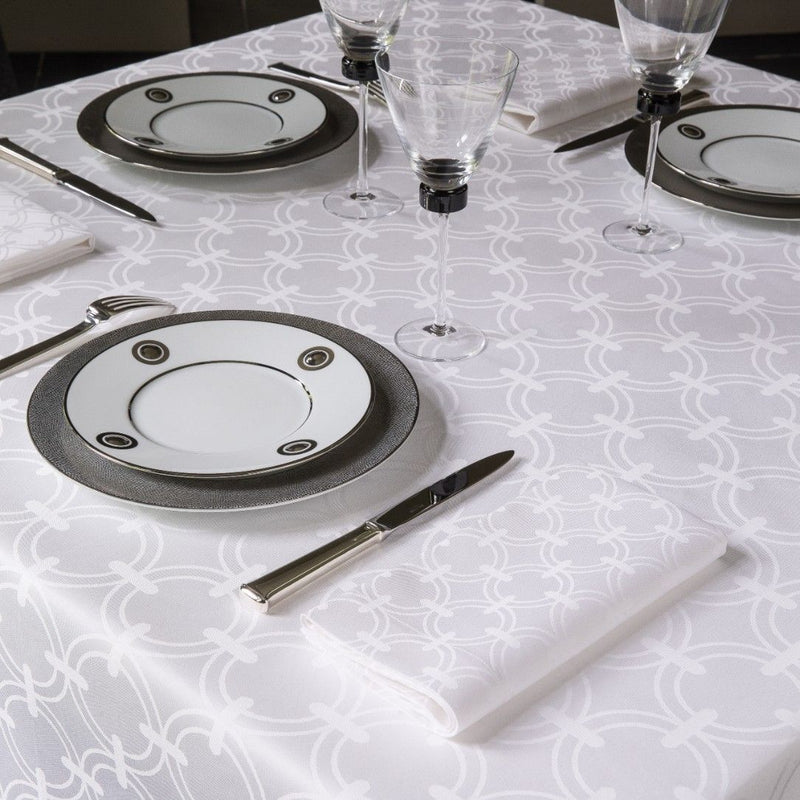 Anneaux Cotton Napkin White by Le Jacquard Français styled-onelegant-tablescape