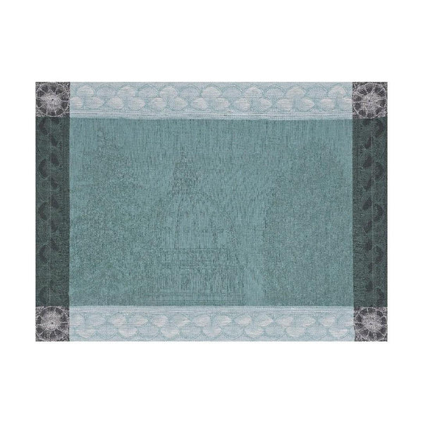 Grey linen placemat with baroque motifs by Le Jaquard Francais.