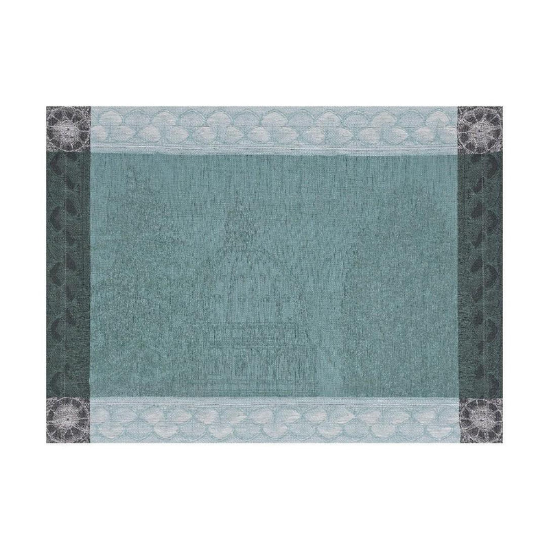 Grey linen placemat with baroque motifs by Le Jaquard Francais.