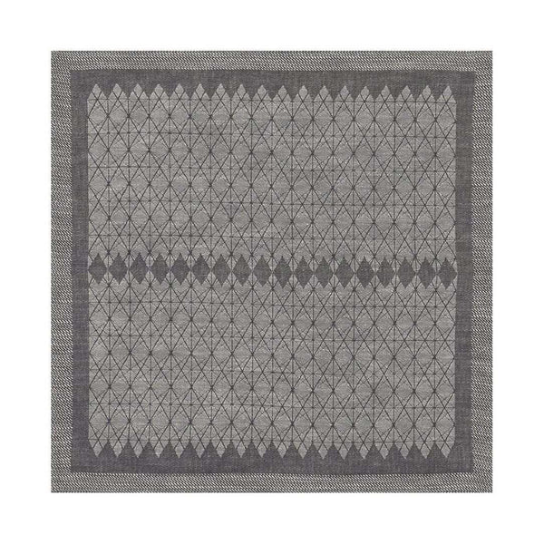 Unwraped Club cotton napkin in grey by Le Jacquard Français on white background.
