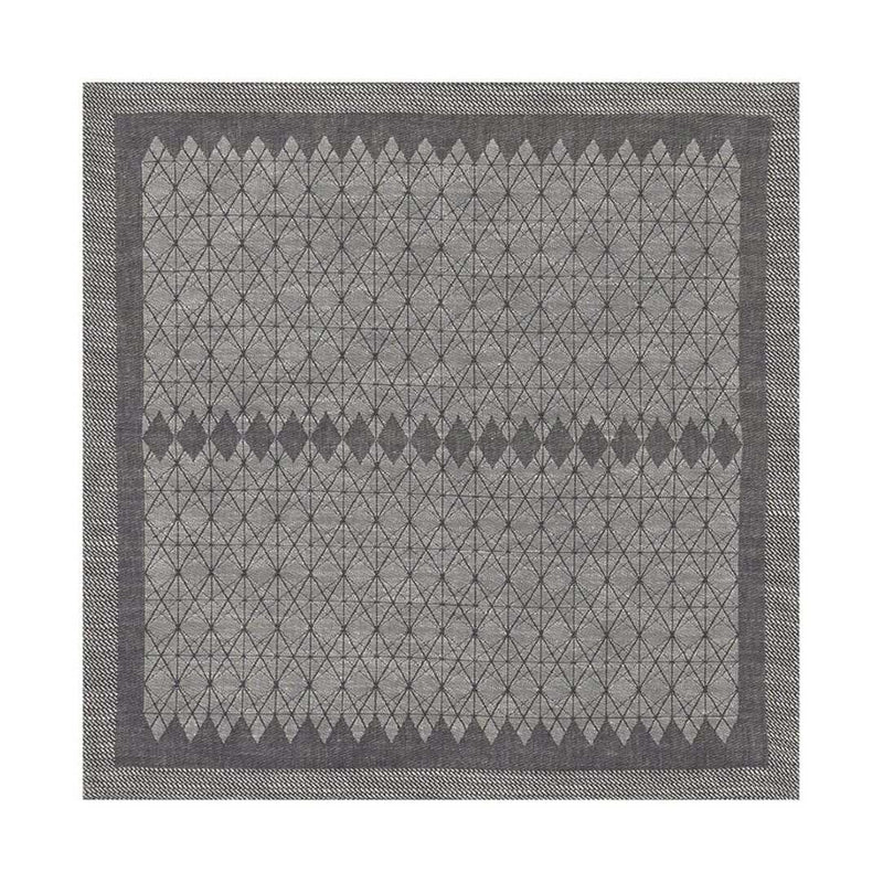Unwraped Club cotton napkin in grey by Le Jacquard Français on white background.