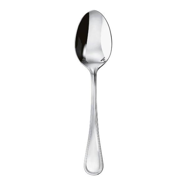 Contour table spoon by Sambonet in stainless steel with deep oval bowl and polished handle, ideal for soups and stews.