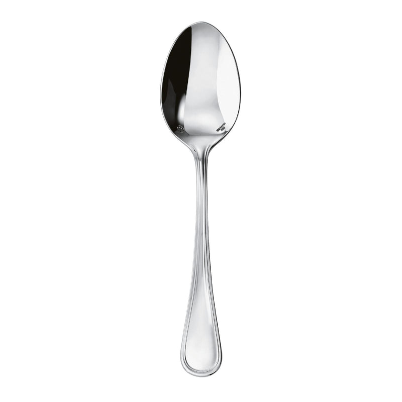 Contour table spoon by Sambonet in stainless steel with deep oval bowl and polished handle, ideal for soups and stews.