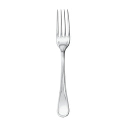 Contour table fork by Sambonet in stainless steel with four elongated tines and polished handle.