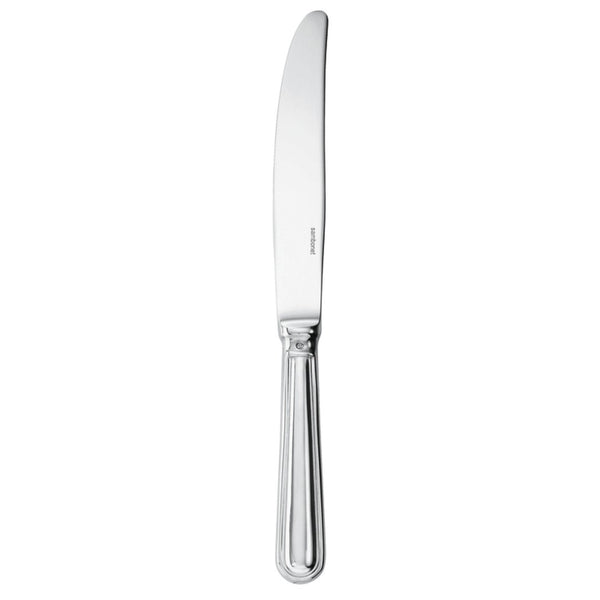 Contour table knife by Sambonet in stainless steel with polished blade and fluid handle.