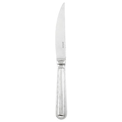 Contour steak knife by Sambonet in stainless steel with polished handle and sharp blade.