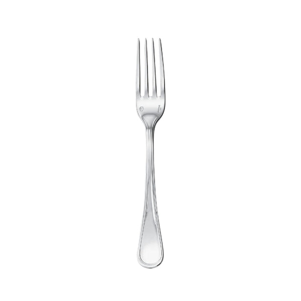 Contour dessert fork by Sambonet in stainless steel with polished mirror finish.