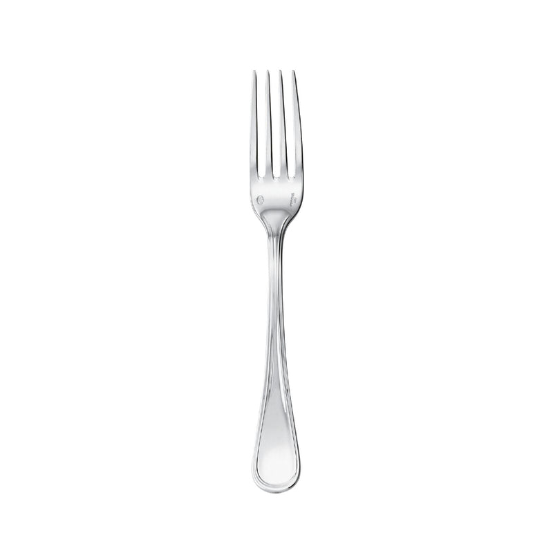 Contour dessert fork by Sambonet in stainless steel with polished mirror finish.