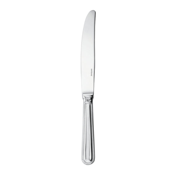 Contour dessert knife by Sambonet in stainless steel with polished mirror finish, refined design for serving cakes and pastries.